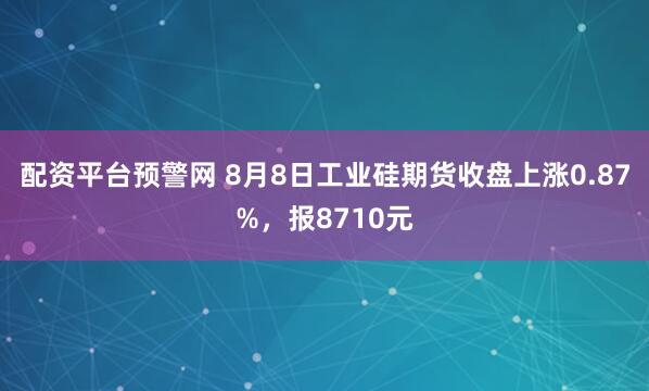 配资平台预警网 8月8日工业硅期货收盘上涨0.87%，报8710元